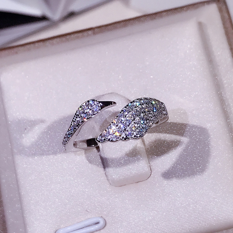 

S925 Sterling Silver Ring Creative Pretty Diamond Swan Shape Open Adjustable Jewelry For Women Accessoires Fashion Animal Gift