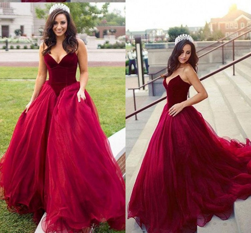 red velvet gown for wedding
