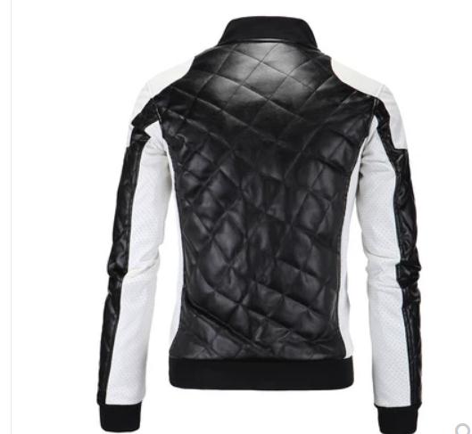 

Free send 2018 Winter new style Leather Jacket Men's coat, White