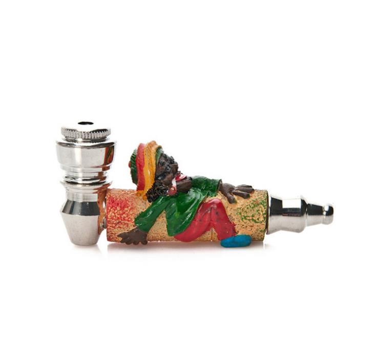 

Old man portable resin pipe long 80mm mini metal pipe smoking set