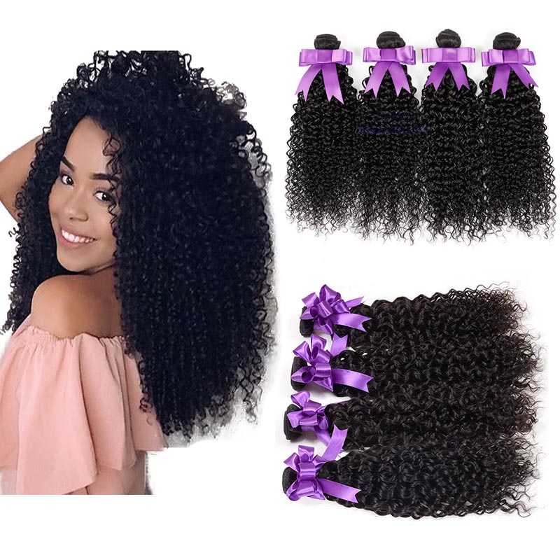 

100% Brazilian Unprocessed Virgin Kinky Curly Human Hair 4 Bundles Weaves 100g/PCS Deep Curly Wefts Hair Extensions Cheap Deals, Natural color