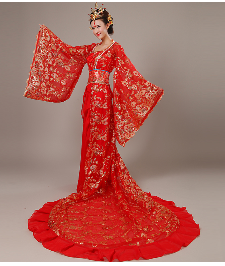 

Women's beautiful dress the noble temperament trailing dress the queen of the tang dynasty clothing Chinese ancient costume fancy stage wear, Red
