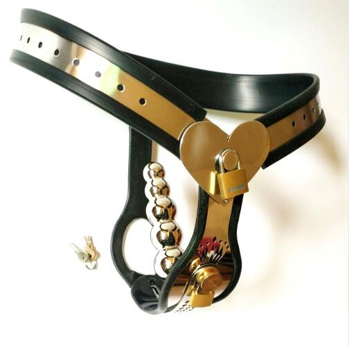 Female Chastity Devices Belt Love shape Y-type Stainless Steel BDSM Bondage Adult Toys and anal plug vagina plug For Women