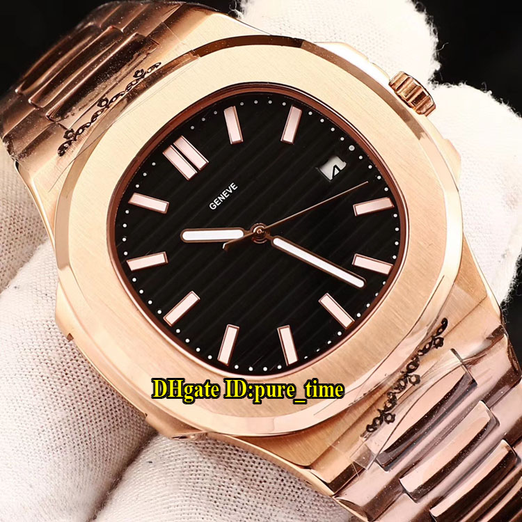 

Sport Nautilus 40mm 5711R-001 5711 Black Dial Asian 2813 Automatic Mens Watch Rose Gold Steel Case/Band High Quality Watches, P-c02d