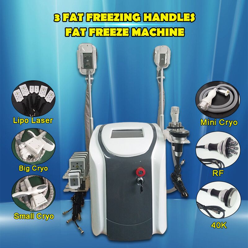 Graisse congelage minceur machine cryolipolysis 2/3 poignées cryo poignées de corps cool sculpture de la cryolipolyse cavitation à ultrasons rf l