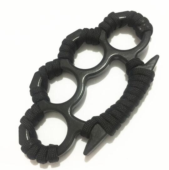 

Rope cover Stainless Steel Outdoor Four Fingers Ring Knuckles with Oxford Bag Free shipping