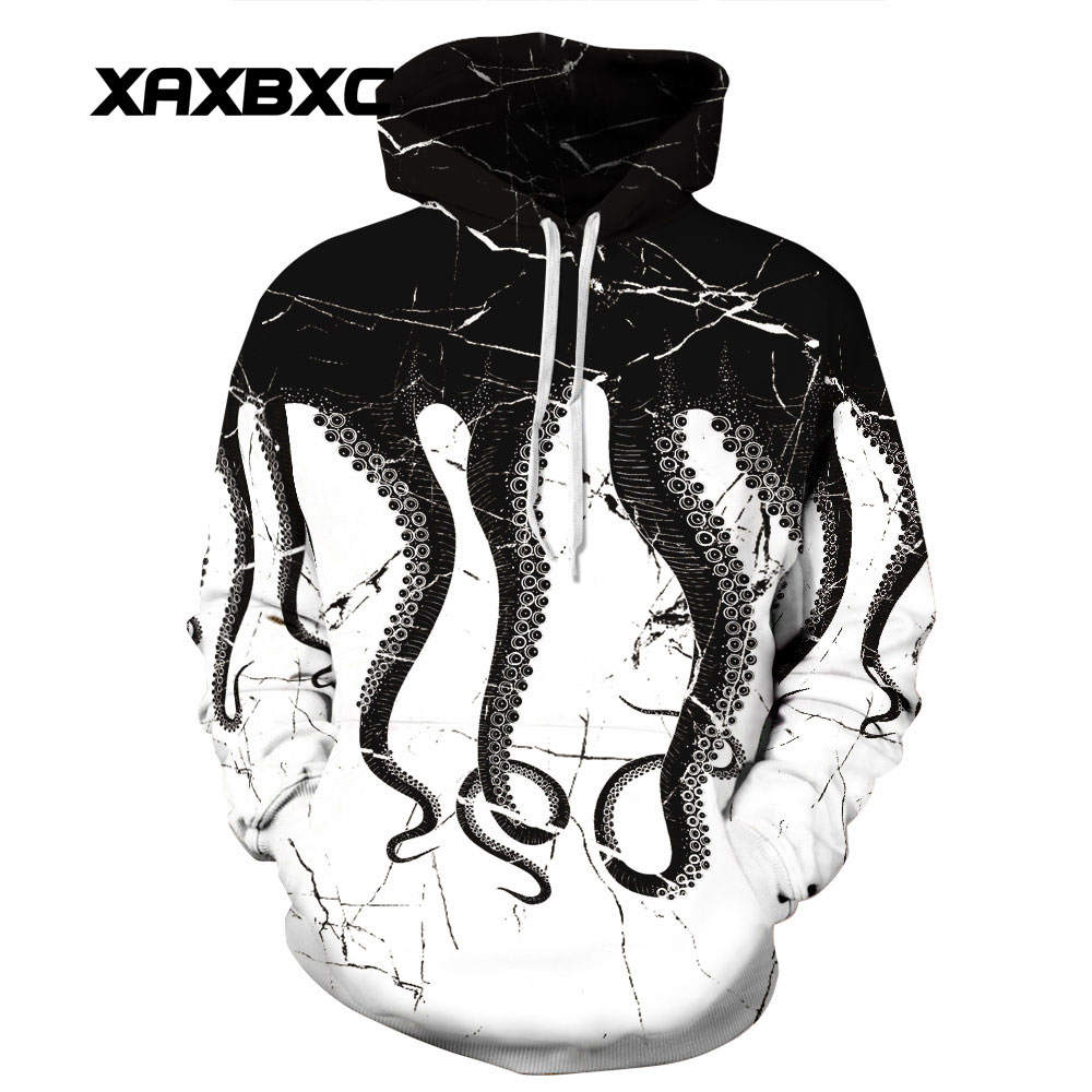 

2018 New 296 Black White Ukiyoe Skull Printed Women Jacket Hooded Femme Sweatshirt Casual Loose Men Pocket Hoodies Coat, Qydm-285