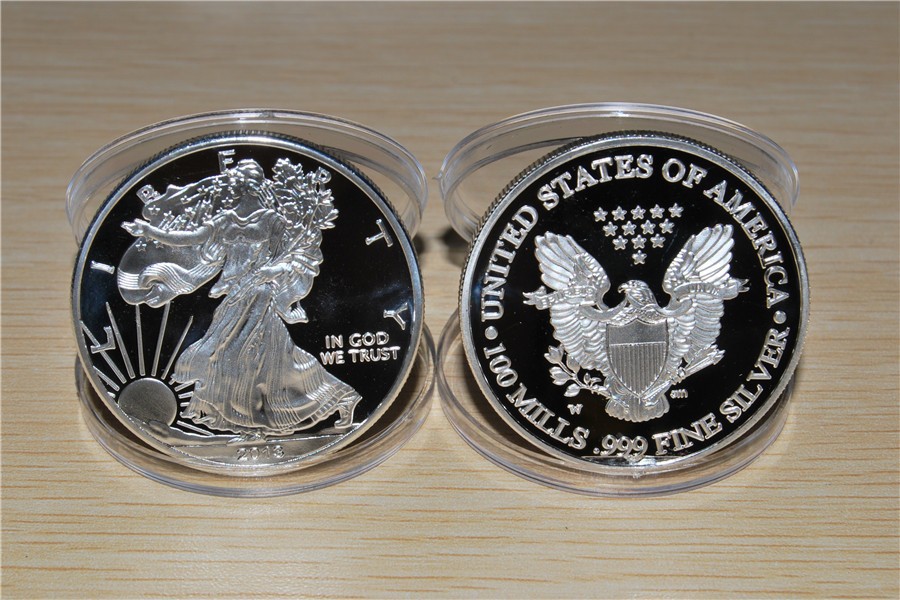 

Free shipping 1pcs/lot2013 American Eagle Liberty 1oz Fine Silver $1 One Dollar Coin,Mirror effect