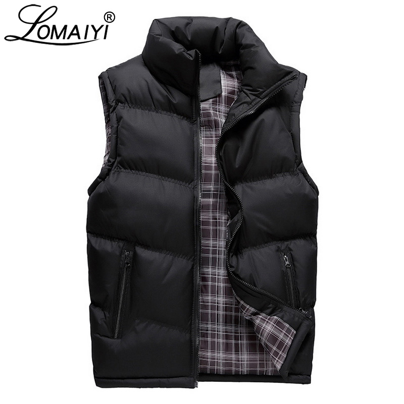 LOMAIYI Men's Winter Sleeveless Jacket Men Thick Casual Coats Mens Warm Down Vest Male Padded Waistcoat Gilet Homme Vests BM252