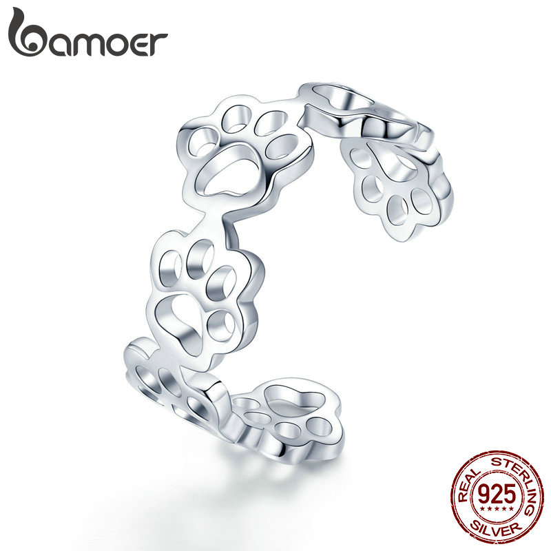 925 chapado en plata esterlina pulgar ajustable anillo abierto Dama Regalo Hombre Cat lindo oreja