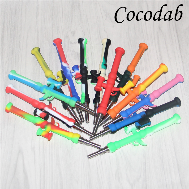 

Mini silicone nectar collector oil rig silicone nectar collector kit straw vapor straw glass bong hookah silicon hookah pipe free DHL