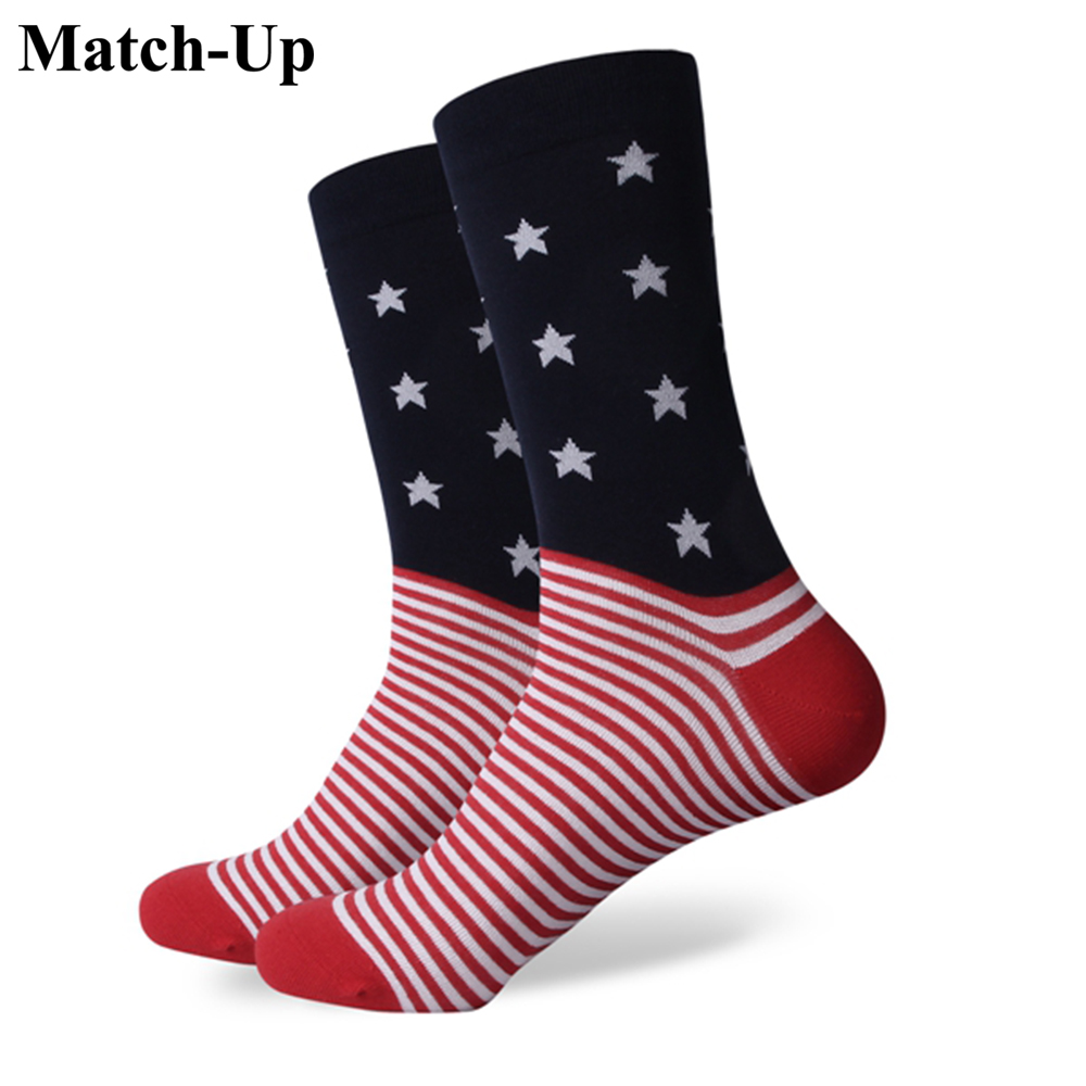 

mens combed cotton brand men socks colorful stars socks free us size 7 512 301