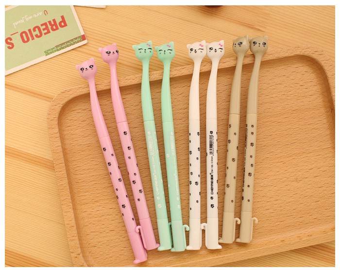 

0.5mm Plastic Ink Creative Gel Pen Cartoon Cat Neutral Pens For School Writing Office Supplies Pen Cute Korean Stationery