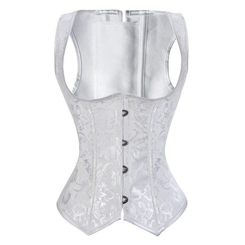 

underbust corset steel boned plus size vest basques corsets and bustiers lingerie for women top sexy corsetto shoulder strap, 829black