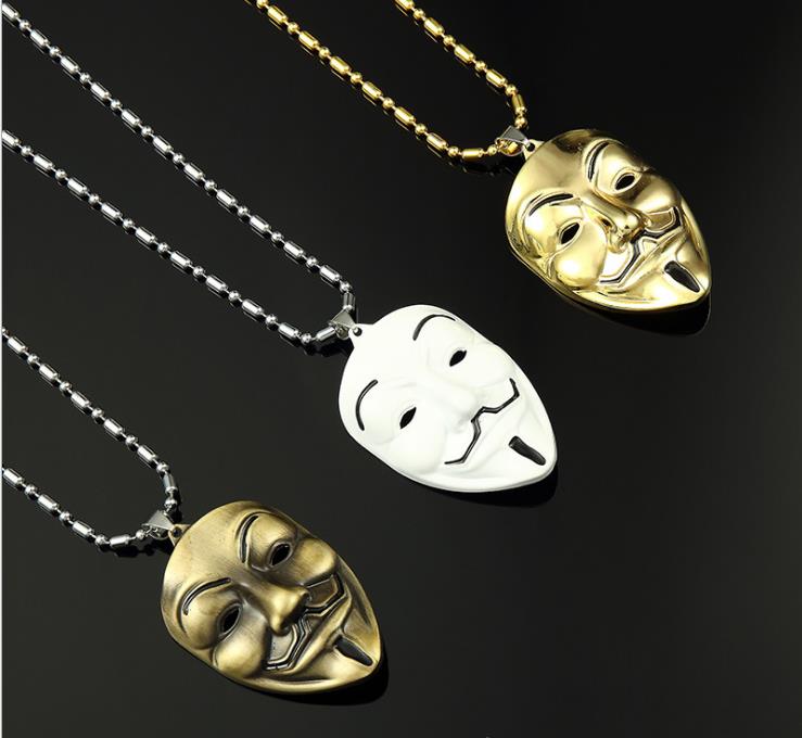 

masks necklace Europe and the United States around the film V Killers mask necklace tide male hip hop accessories wholesale gold chains