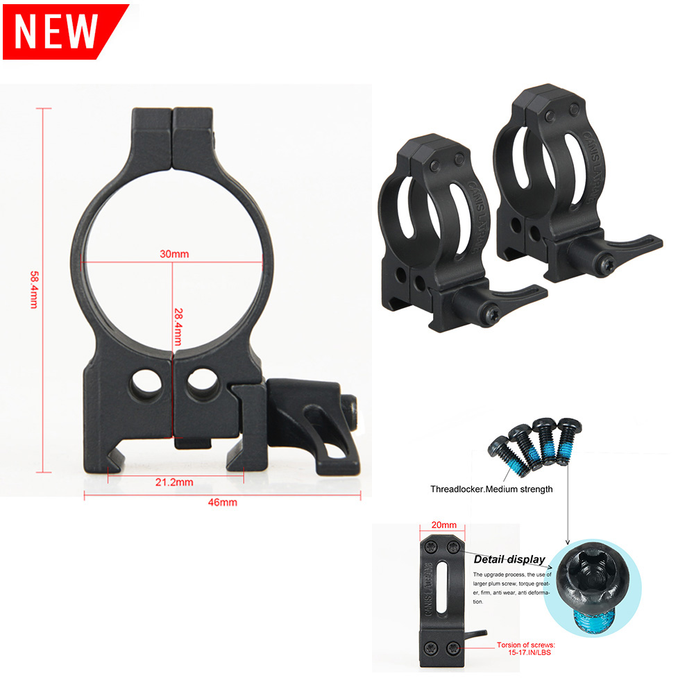 

Rifle Ring Scope Mount Black Color Diameter 1.18inch Fits 21.2mm QD 30mm Set of 2 CL24-0182
