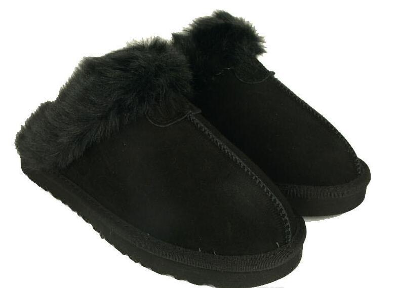

New Warm Cow-Suede Slippers Men Womens Slipper Womens Boots Snow Boots Brand Designer Indoor Cotton Slippers Leather Slipper, Grey
