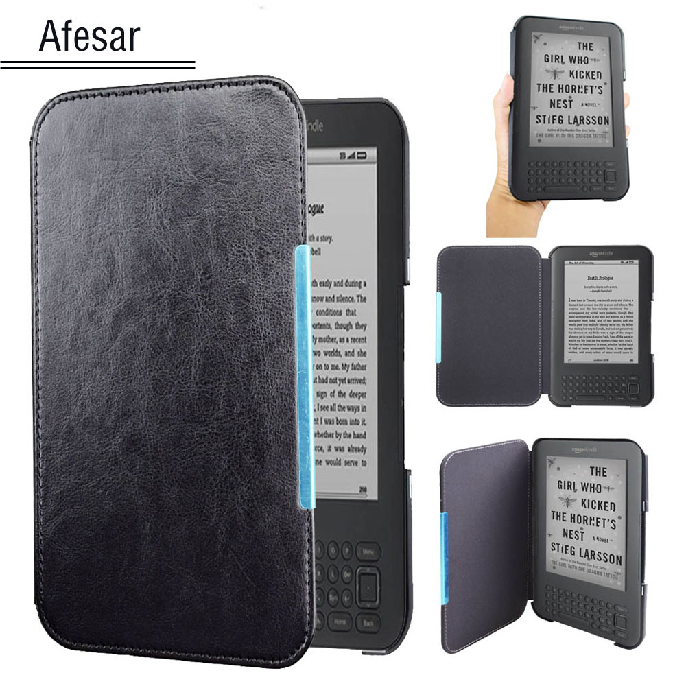 

Flip Book cover case for Amazon Kindle 3 3rd Gen Ereader leather pocket case magnetic closured Kindle Keyboard (3rd Gen) pouch