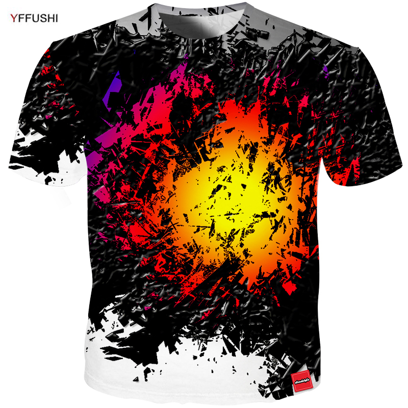

YFFUSHI 2018 Male 3d t shirt Fashion Summer T shirt Top Dress Cool Crushed Flame 3d Men High Quality Hip Hop Tees Plus Size 5XL, 309