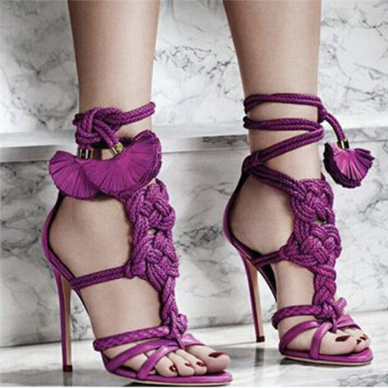 purple gladiator sandals
