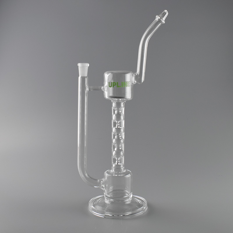 

Upline bong! Glass recycler rigs 10mm female Joint 14 inches Glass Bong Clear glass Water Pipe