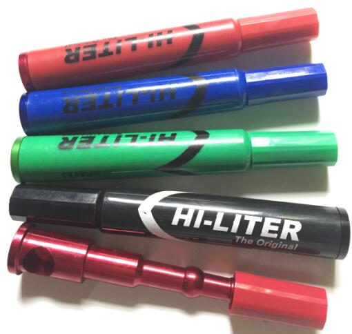

Super HI LITER Marker Pen Pipe Metal Spoon Herbal Tobacco Cigarette Pipes Sneak a Toke Click n Vape Pipe Smoking Tools