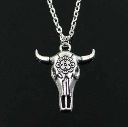

free ship 20pcs/lot Tibetan Silve Vintage Style skull bull Ox head charms Necklace DIY, Silver