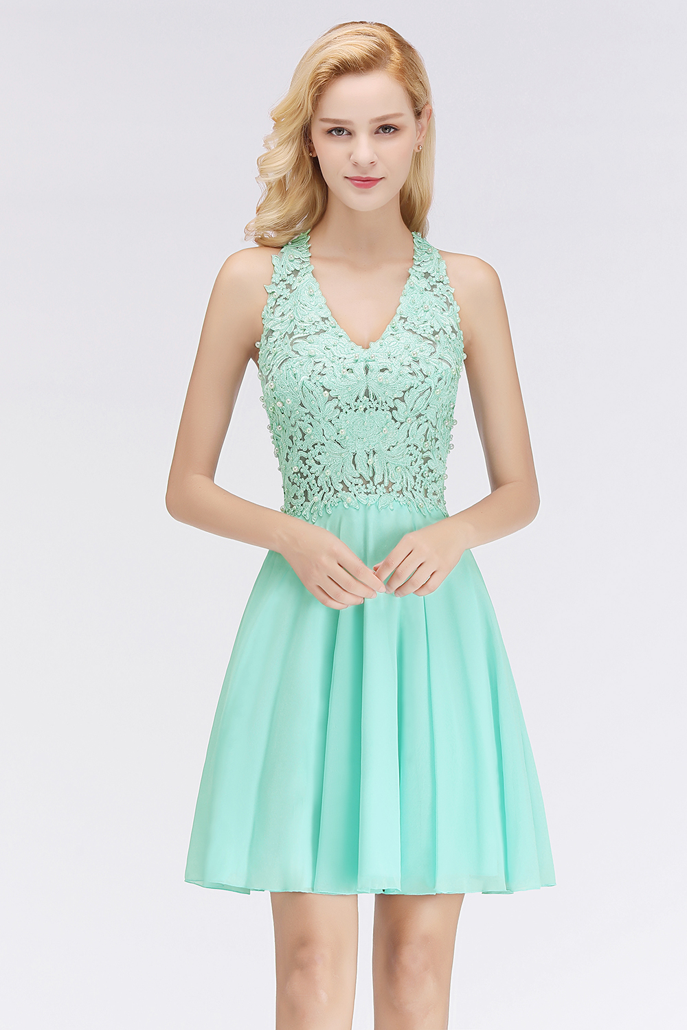 mint green short bridesmaid dresses