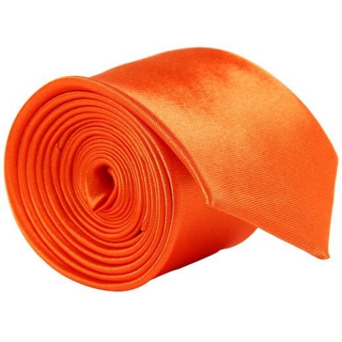 

ORANGE Wedding Banquet Slim Classic New Men's Narrow Skinny Ties Solid Color Necktie