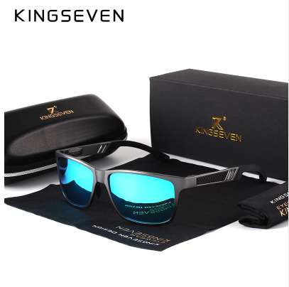 

KINGSEVEN Men Polarized Sunglasses Aluminum Magnesium Sun Glasses Driving Glasses Rectangle Shades For Men Oculos masculino Male