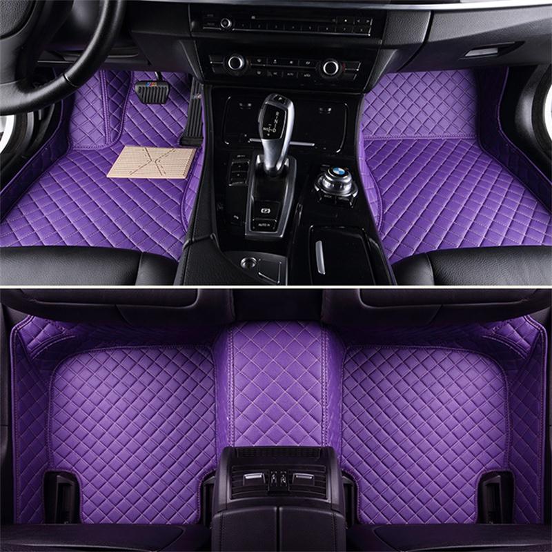 Custom Fit Car Floor Mats Specific Waterproof PU Leather Material For Vast of Car Model and Make Full set Mats F11-image-416292032