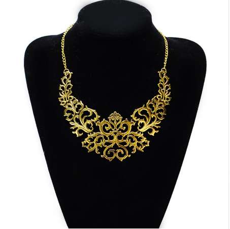Tocona à la mode évider coeur fleur en forme de tour de cou collier pour femmes or argent noir breloques collier colliers bijoux 5514