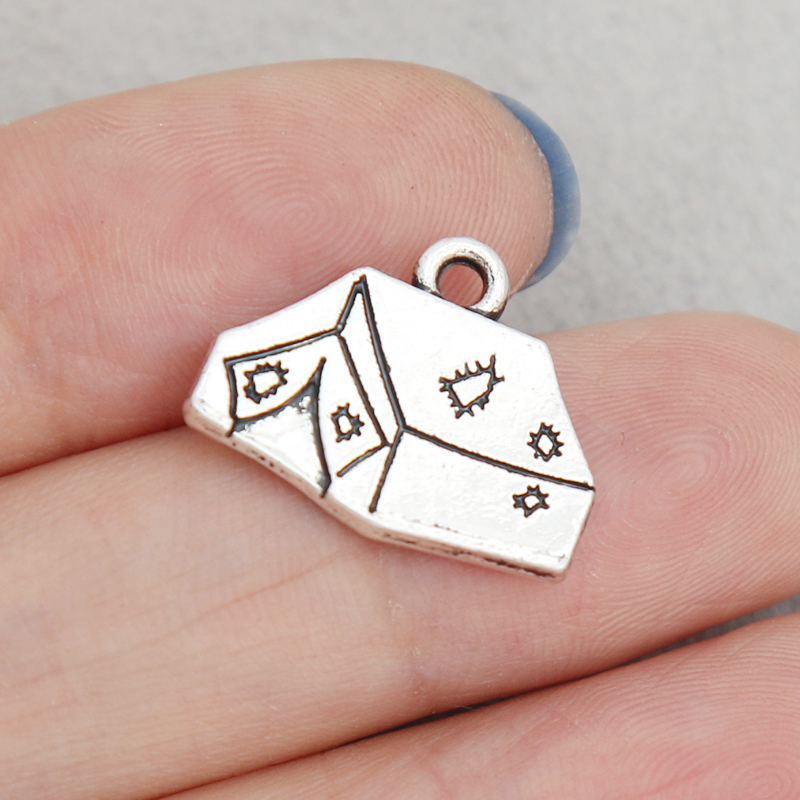 Wholesale Fashion Alloy Outdoor Double Side Camp Tent Pendant Charms For Camper Jewelry Making 13*17mm AAC1258-image-424170254