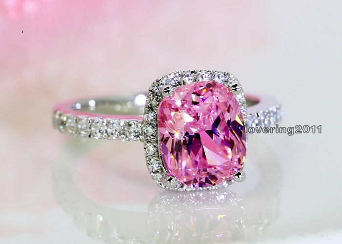 

Fashion Jewelry Nice jewelry Pink Cz 5A Zircon stone 925 Sterling silver Wedding Ring Sz 5-10 Free shipping Gift