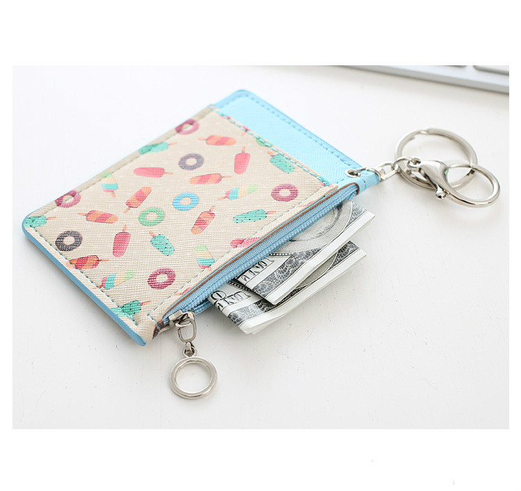 

Cartoon Card Holder Multi-card-bit PackBag PU Leather Wallet Creadit cardholder Leather with Key Chain or strap Women's Card Coin purse, 12
