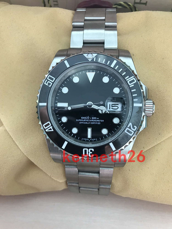 

Luxury WATCHES Box Black Ceramic Bezel Dial 116610 16610 Stainless Steel Bracelet Automatic Mens Men's Watch Watches Man Wristwatch