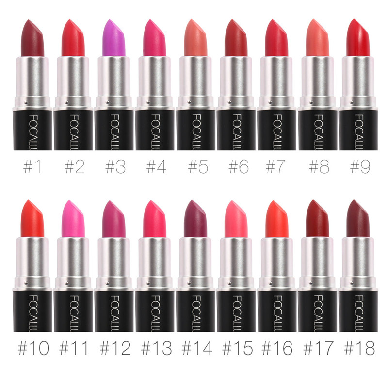 

FOCALLURE brand 18 color Nude Matte lipstick Matte Velvet Lipstick Beauty Red Lips Cosmetic long-lasting makeup, Mix color
