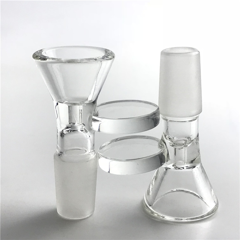 

Glass Bong Bowl with Thick Pyrex Clear Glass Sheet Handle 14mm 18mm Male Bowls for Oil Rig Glass Bongs Smoking Water Pipe