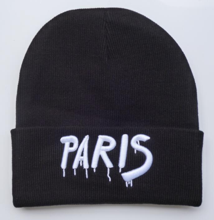 

Winter knitted warm hats Paris letter hats for men women smile whatever wool Casual skull caps New style knit Winter Beanie cap, Color 19