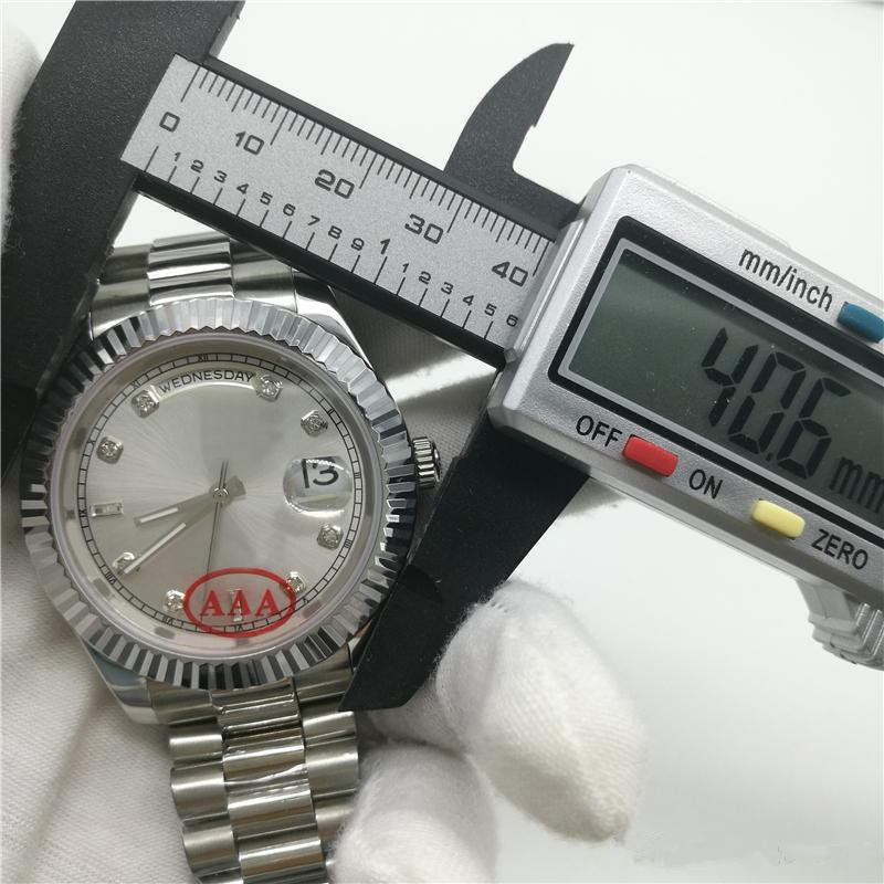 

fashion mens 218238 ii stainless steel silver 40mm largest size unworn automatic mechanical movement men's watch watches, Slivery;brown