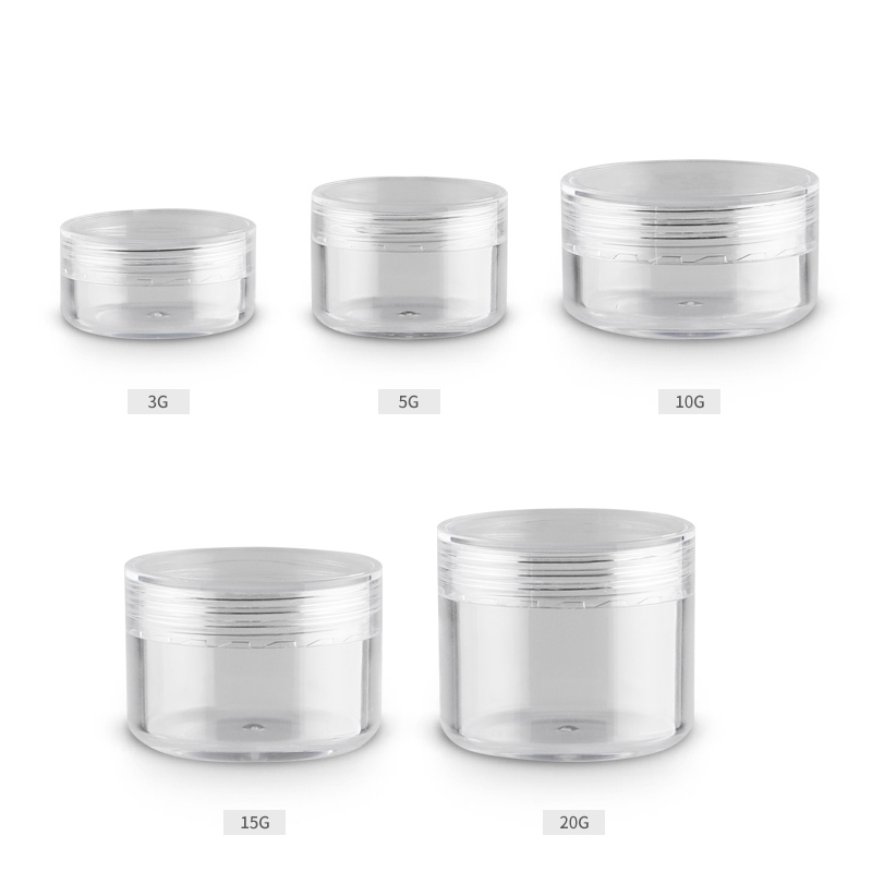 

3g 5g 10g 15g 20g Clear Transparent Plastic Small Cream Jars Empty Cosmetic Containers Jar For Cosmetics Makeup Case