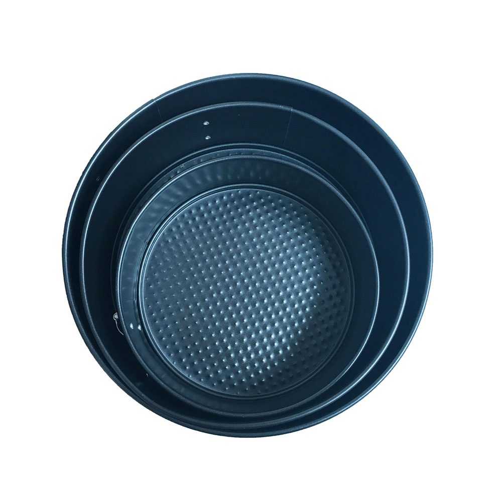 3pcs carbone gâteau en acier plat de cuisson fond de moule amovible Pan ustensiles de cuisson 7/9/10 pouces