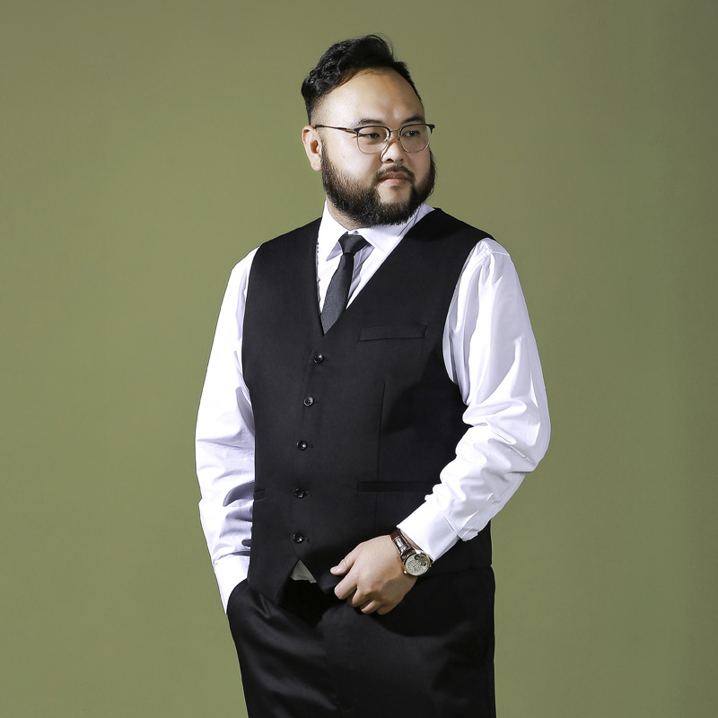 

Plus Size  5XL 6XL 7XL 8XL Men Single Breasted Suit Vest Formal Dress Business Wedding Vest Waistcoat Classic Party Vests, Black