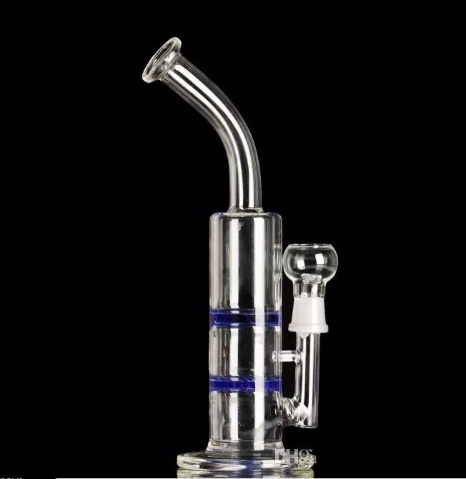

Dome Nail Joint 18.8mm Blue Glass Bongs 23cm Turbine 2 Layers Percolators Recycle Oil Rigs Glass Bongs BlueHookahs