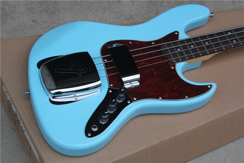 

Free Shipping Factory musical instruments shop Custom Shop new jazz electric bass 4 strings blue electric guitar in stock 16 131