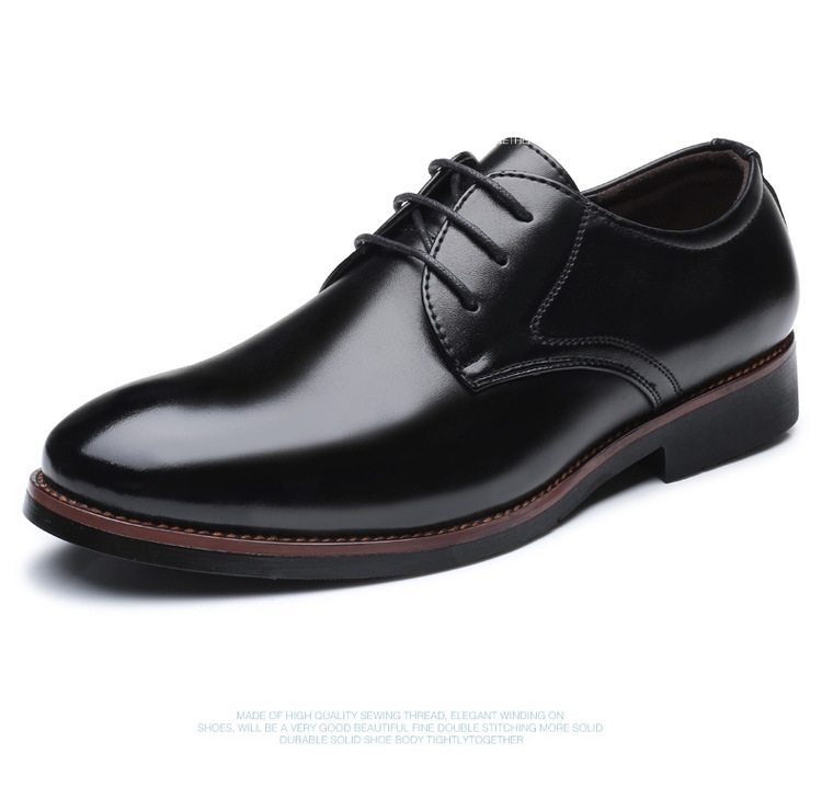 

New Arrival Pointed Toe Derby Shoes Men Brown Business Leisure Leather Shoes Fashion Black Dress Shoes Plus Size 47 48