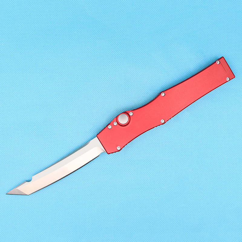 

Top quality Red Handle Tanto Satin Blade Knife (4.6" Satin) 150-4 Single Action Auto Tactical knife knives with kydex