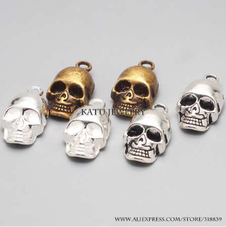 

3 Colors Mtal Zinc Alloy 3D Skull Charms for Jewelry Makings Skull Pendant Charms Fashion Diy Jewelry Wholesale 20pcs/lot C8718a