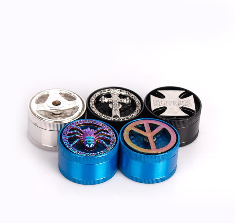 

New relief three layer grinder smoking set 50mm cigarette cutter sharpener