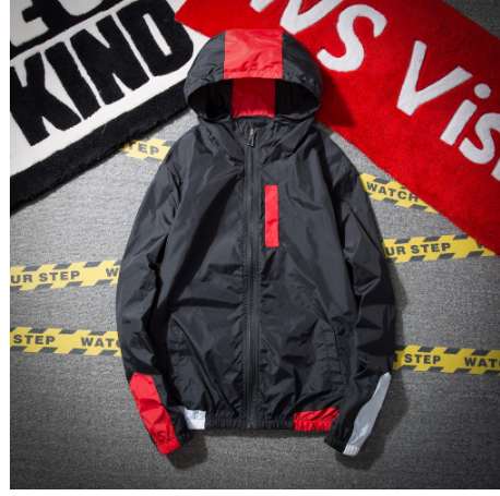 

New Bomber Jacket Men Spring Autumn Fashion Print Windbreaker Jacket Casual Thin Hooded Coat Sunscreen Male Jacket Outwear, Black;brown